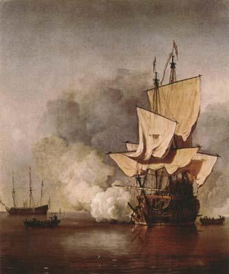 VELDE, Willem van de, the Younger The Cannon Shot (mk08) oil painting picture